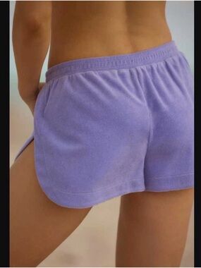 Anthropologie Lavender Terry Cloth Lounge Shorts